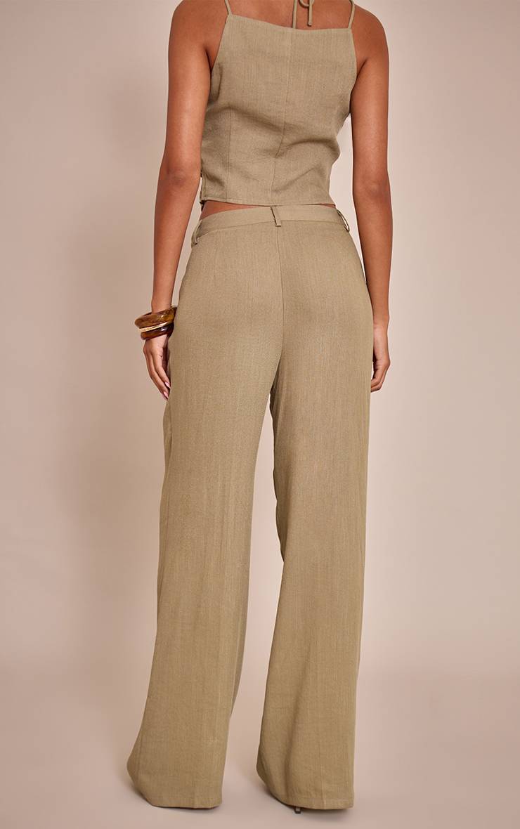 Vert Ensemble Coordonné Pantalon Plissé Texturé Vert Sauge Tall
