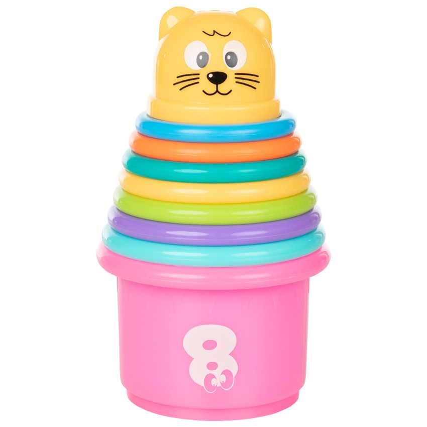 Jouet de bain tasses empilables x9 - Ecru