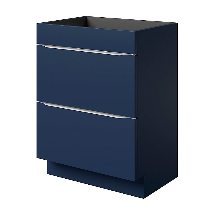 Meuble sous vasque à poser GoodHome Imandra bleu nuit mat L. 60 x H. 82 x P. 45 cm
