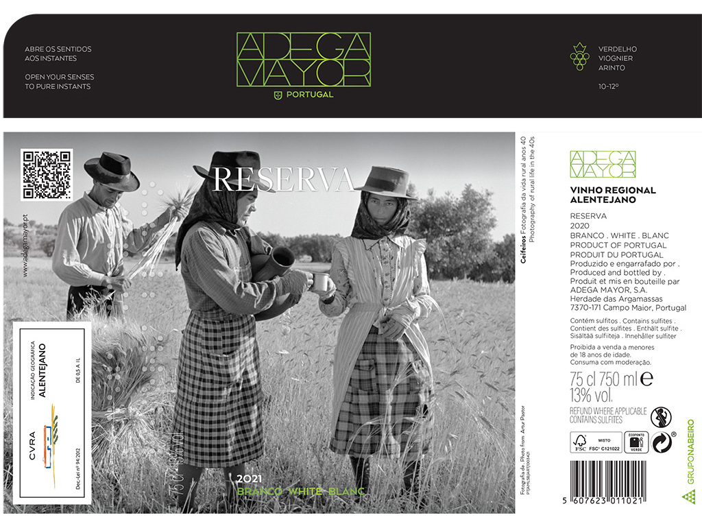 VINHO BRANCO ADEGA MAYOR RESERVA ALENTEJO 0.75L