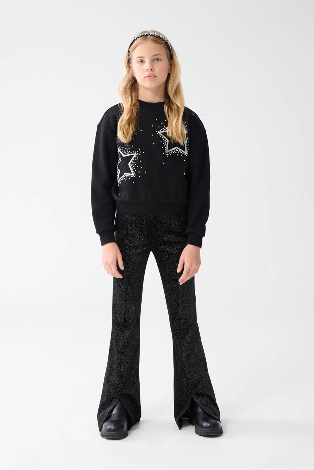 Shoeby flared legging zwart glitter