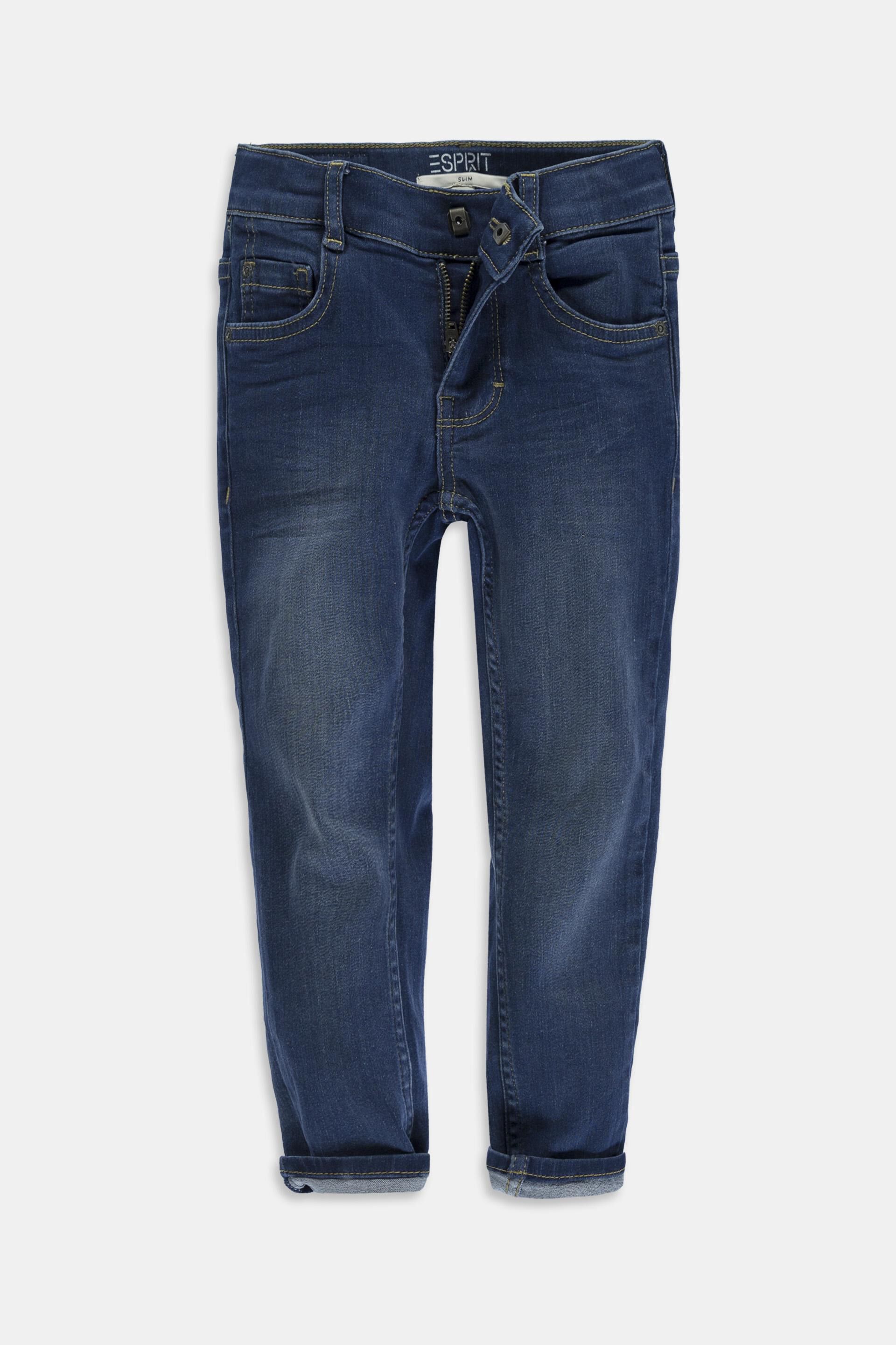 Jean stretch délavé à taille ajustable