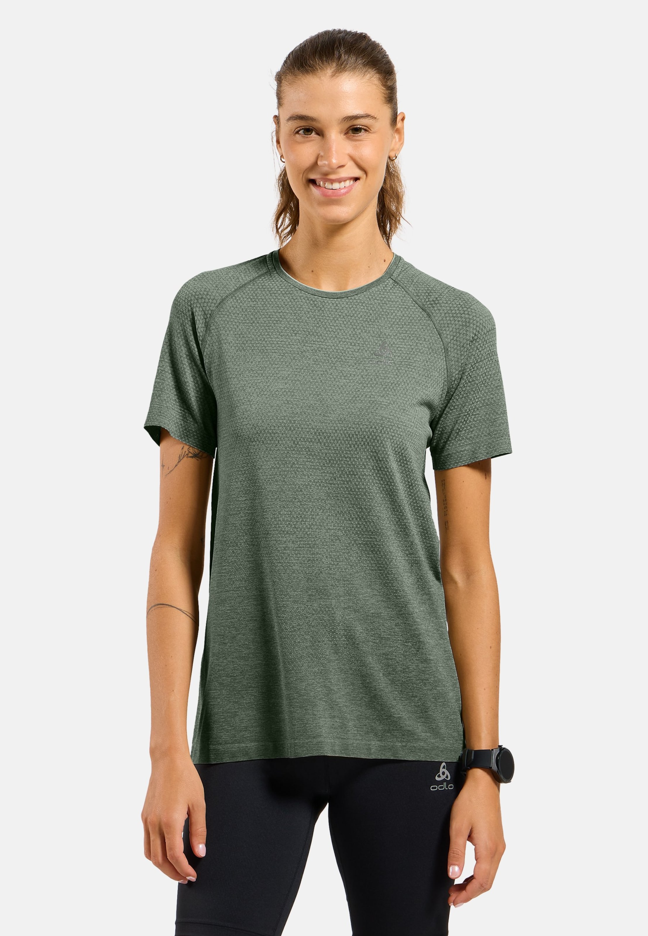 Essentials Seamless Laufshirt in shadow melange