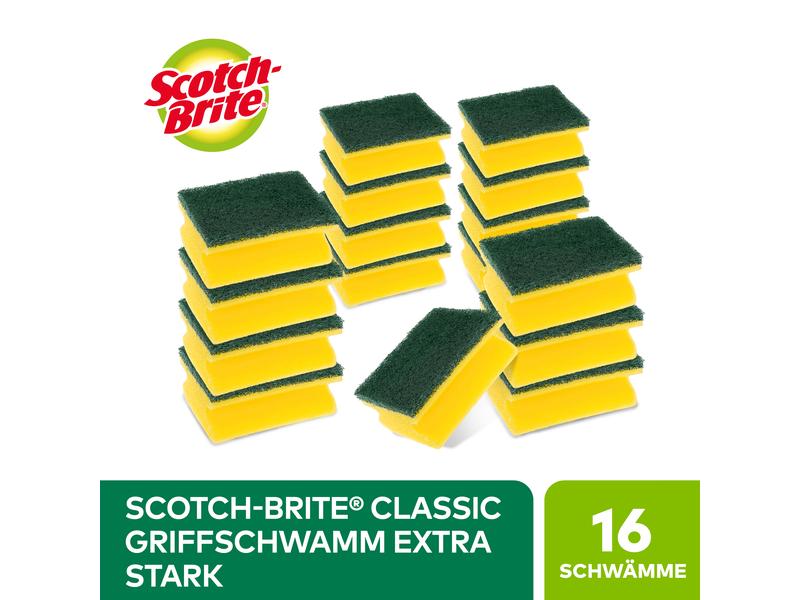 Scotch-Brite Schwamm Scotch-Brite Classic 16 Stück Extra starker Schwamm zum Reinigen
