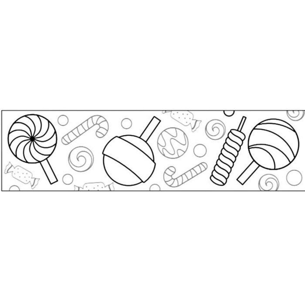 Masking tape large à colorier - sucreries 4,6 cm x 5 m