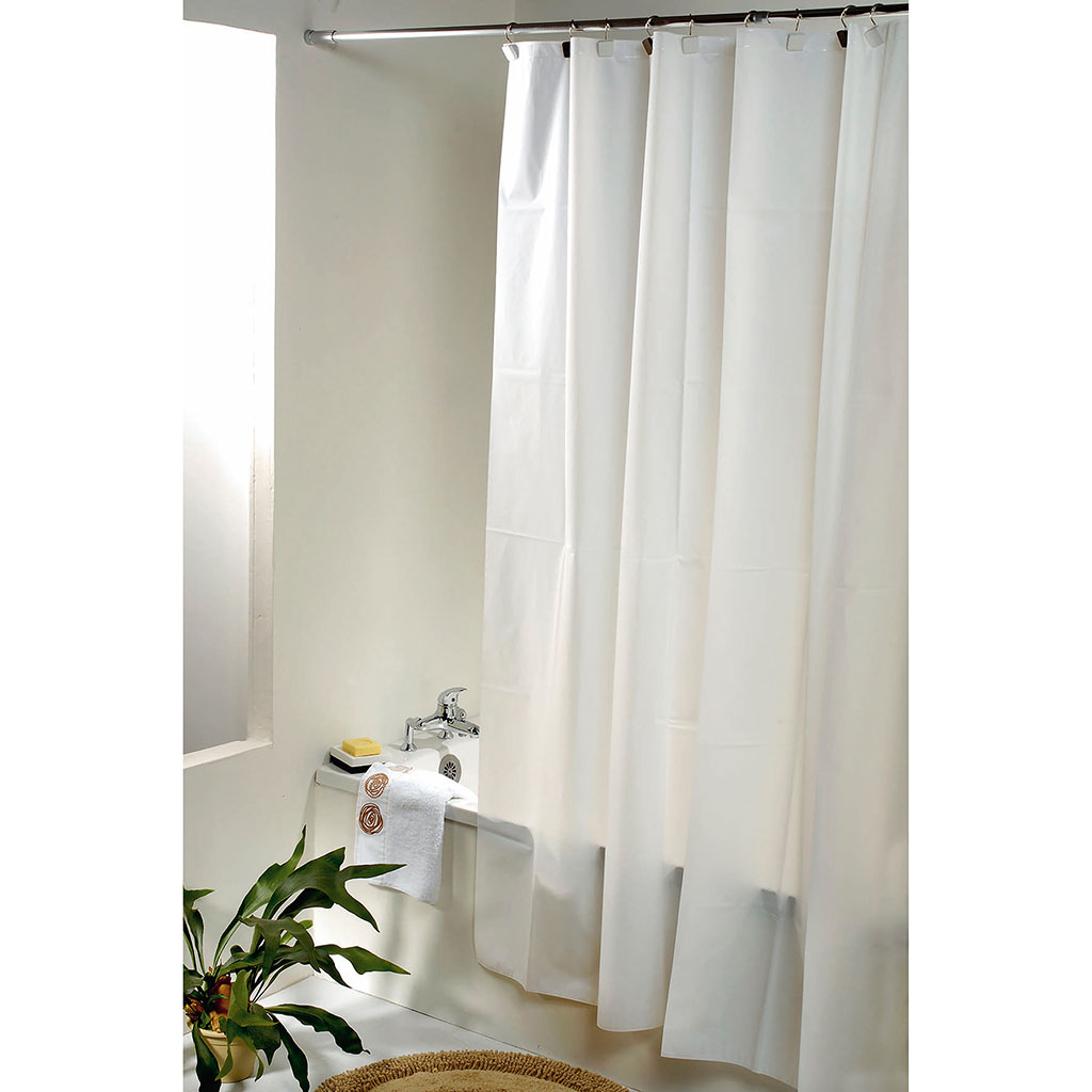Rideau de douche blanc cassé 180x200cm