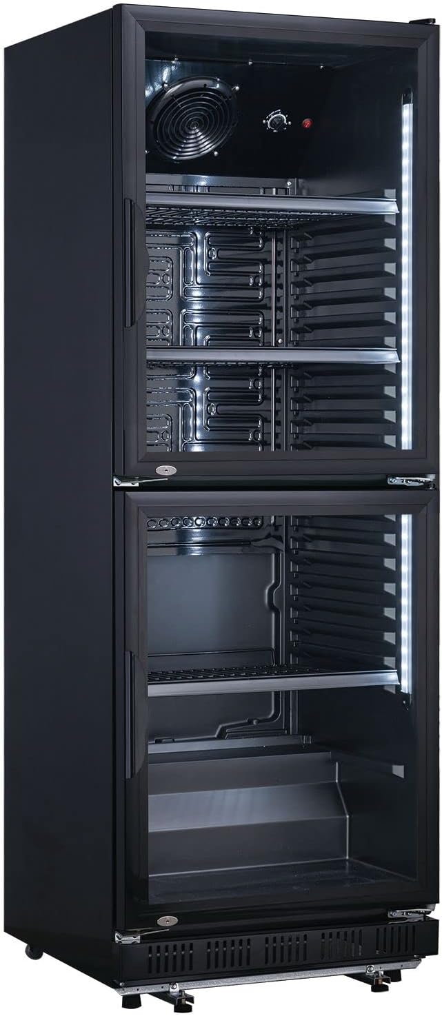 METRO Professional Réfrigérateur à Boissons GSC2360B, Acier/Verre, 62 x 63.6 x 175.3 cm, 347 L, avec Serrure, Noir