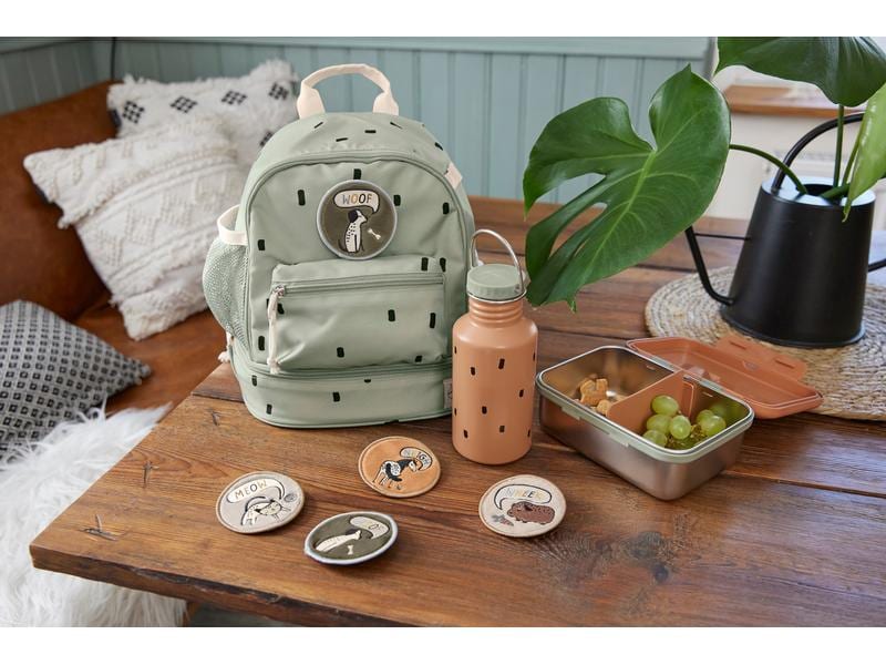 Lässig Rucksack Mini Backpack Happy Prints Light Olive Wasserabweisender Kinderrucksack mit gepolsterten Schultergurten