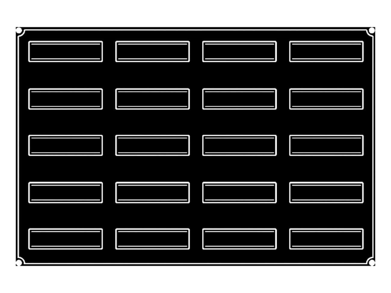 Moule silicone Pavoflex - 20 rectangles vrillés - 60 x 40 cm - Pavoni