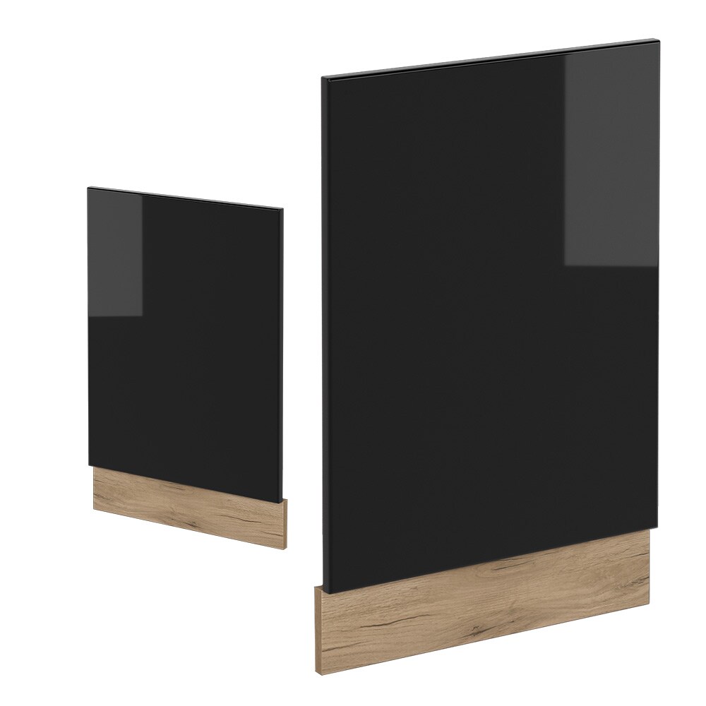 Vicco Geschirrspülerblende Küchenmöbel R-Line Solid Eiche Schwarz 45 cm modern