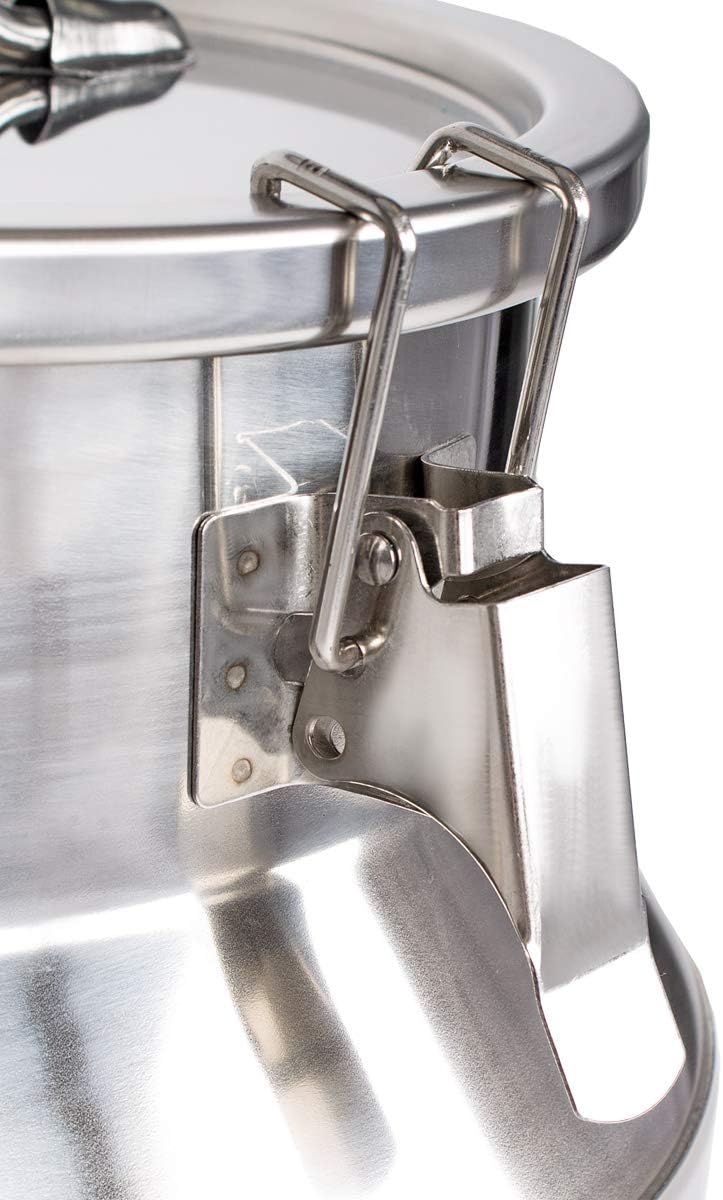 Beeketal 'BMK-30A' Milchkanne Transportkanne 30 Liter aus Edelstahl mit Ablasshahn, auslaufsicherer Deckel mit Dichtung und Spannverschluss - Molkerei Milch Kanne zum Transport oder zur Aufbewahrung