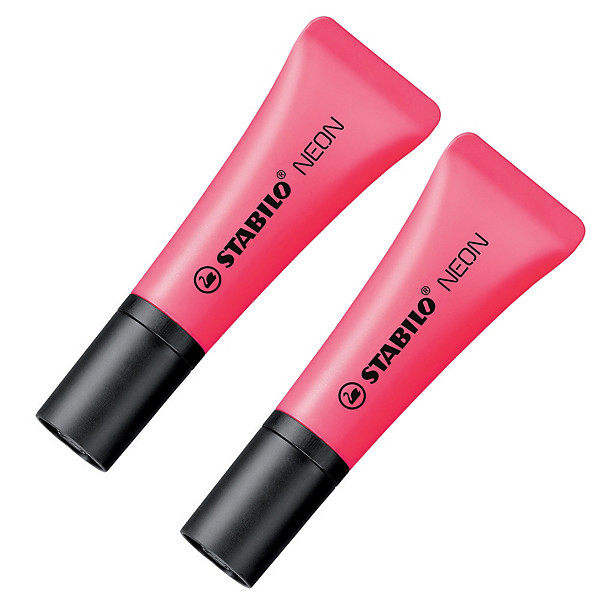 2 surligneurs Stabilo Néon coloris rose
