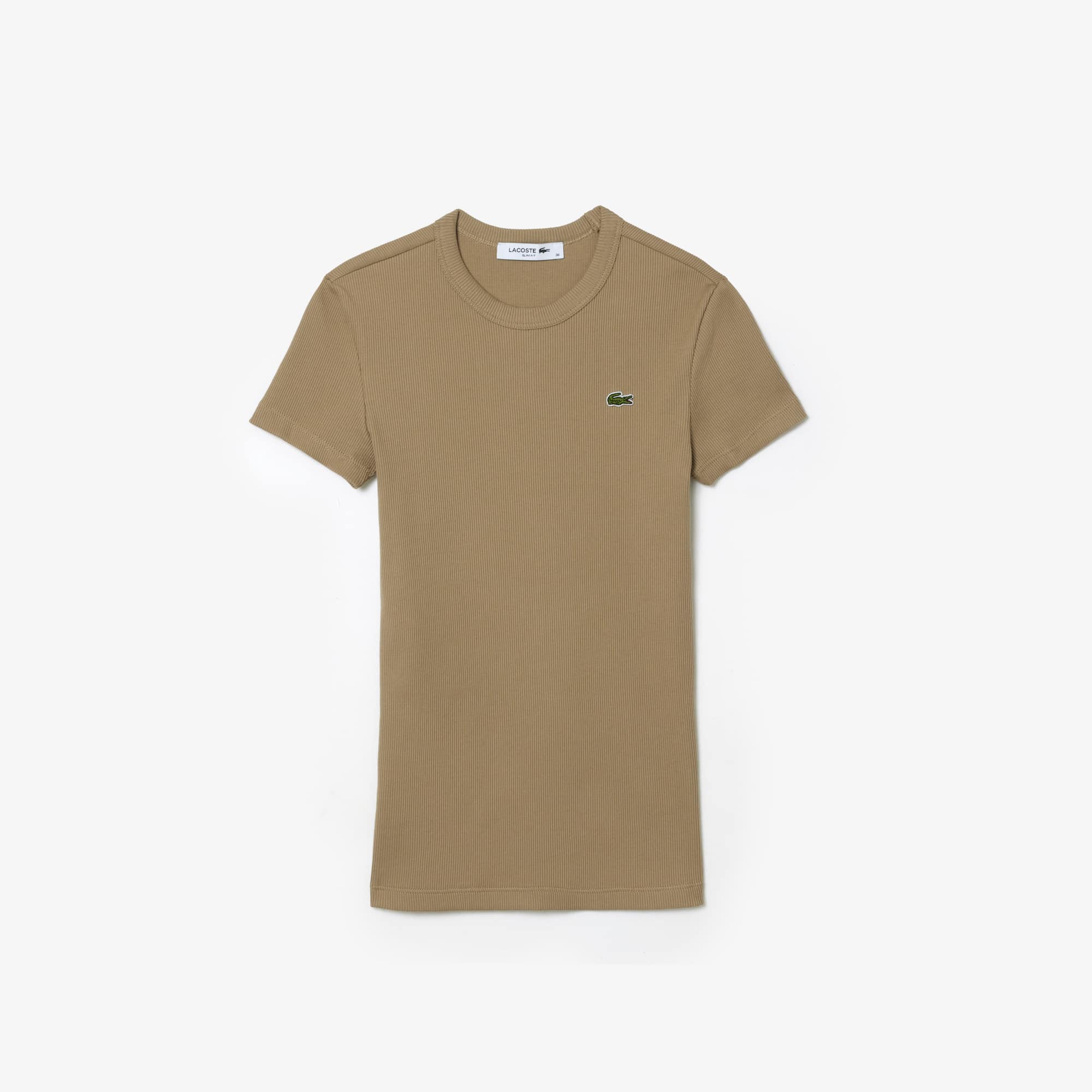 T-shirt femme Lacoste slim fit en coton biologique T-Shirts - Beige - Lacoste - Femme