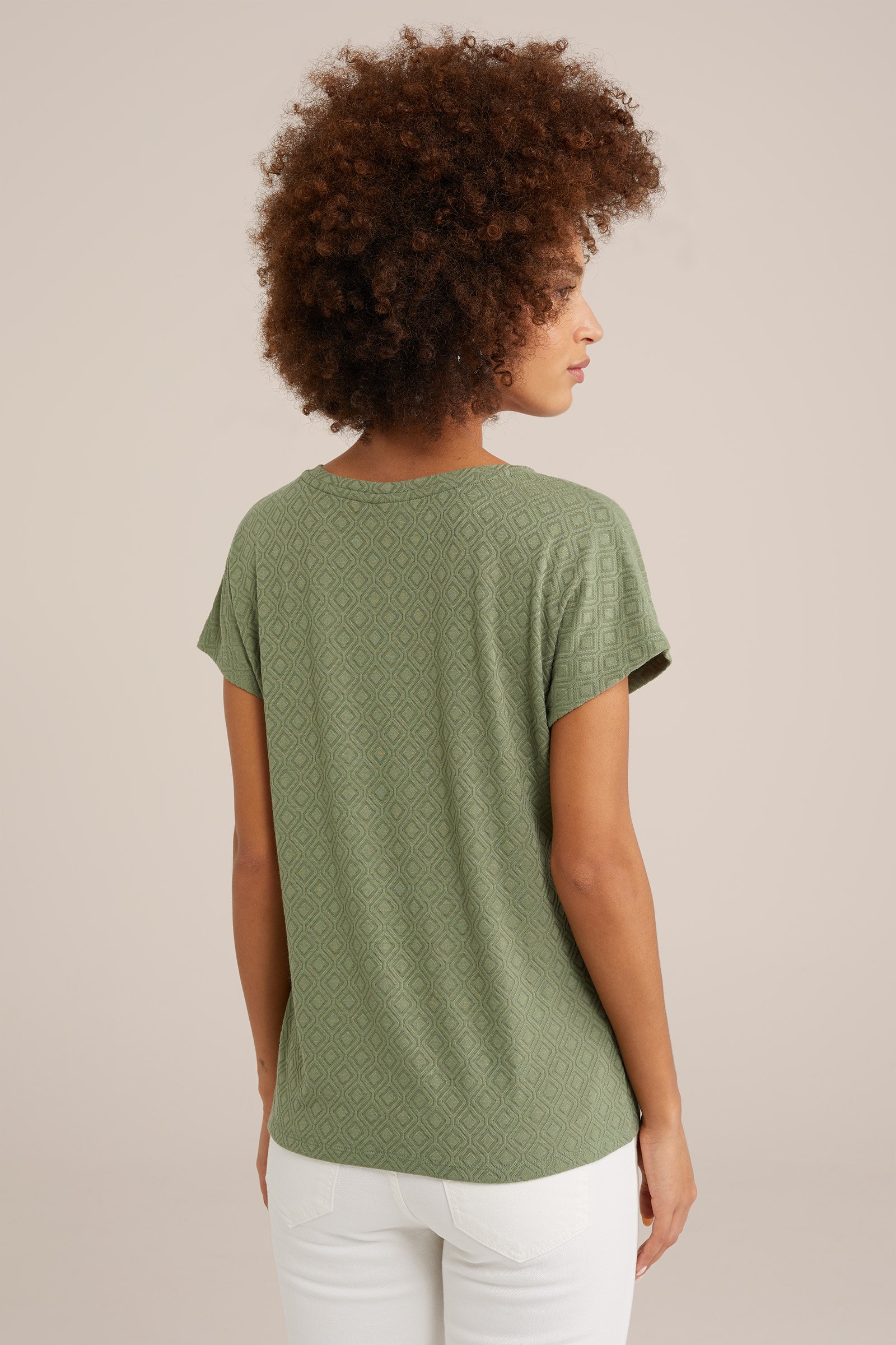 T-shirt met structuur WE Fashion Lichtgroen