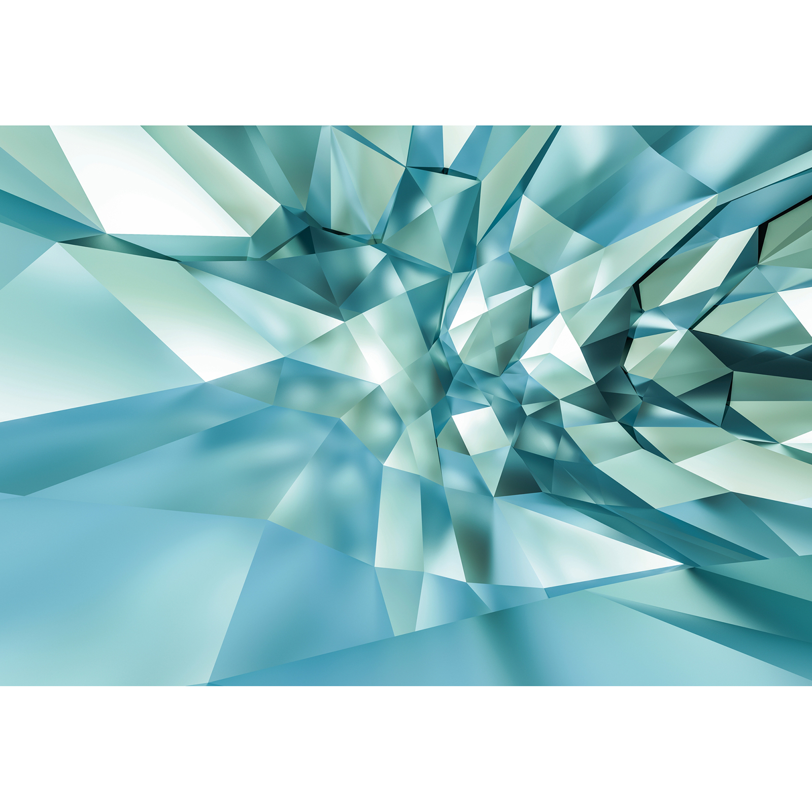 Papier-Fototapete - 3D CRYSTAL CAVE - blau - 368x254 cm