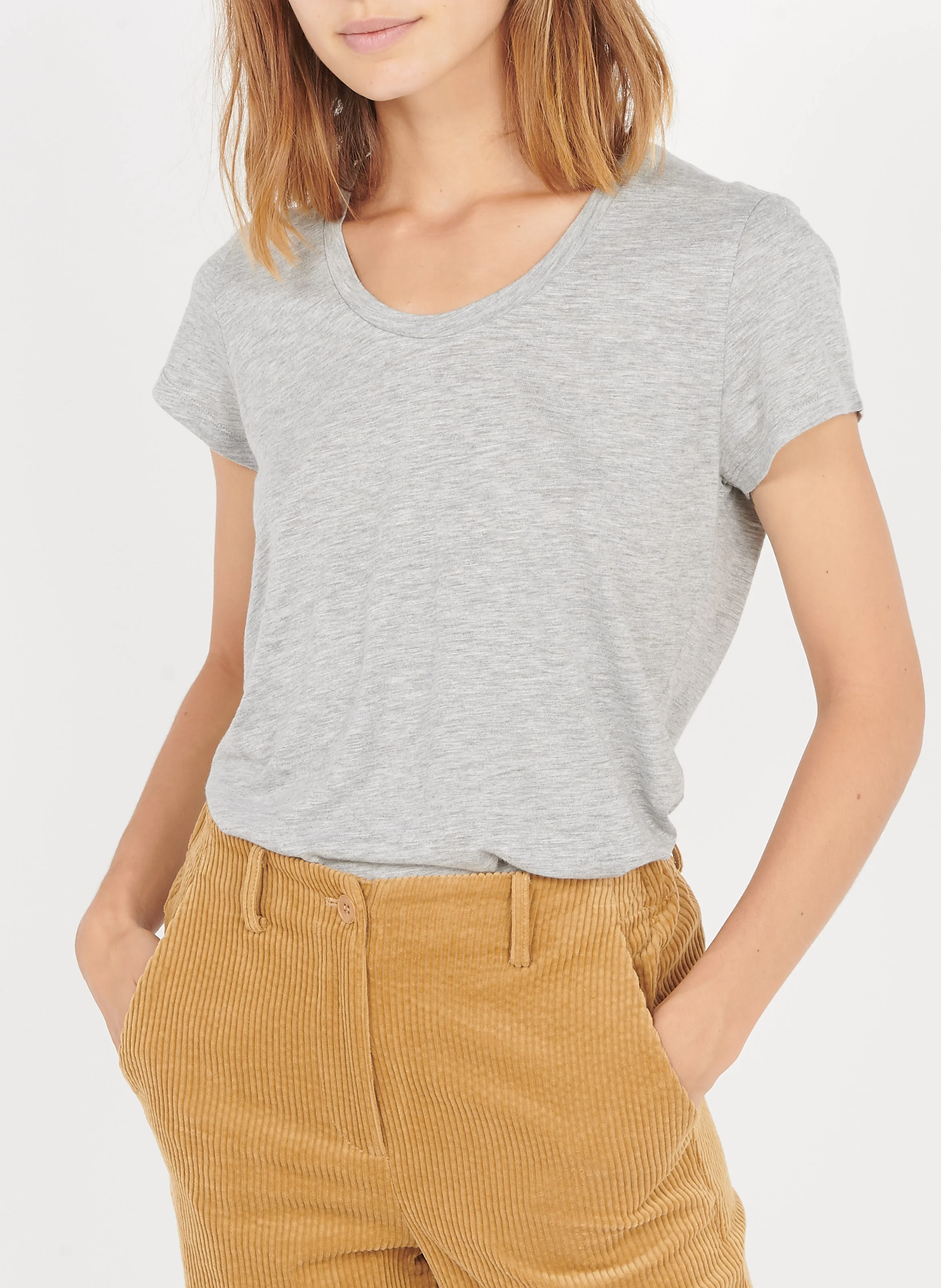 JACKSONVILLE - Tee-shirt col rond en coton mélangé | Gris