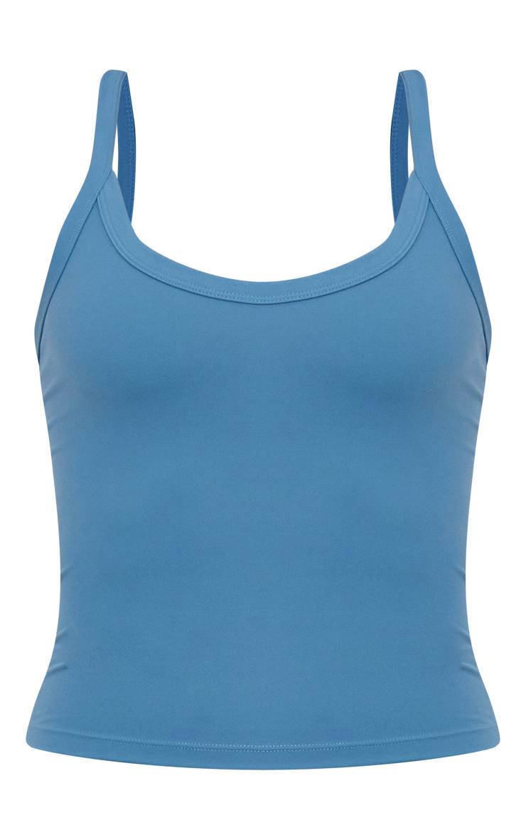 Petrol Blue Débardeur De Sport À Bretelles Sculptant Avec Détails Contrastés