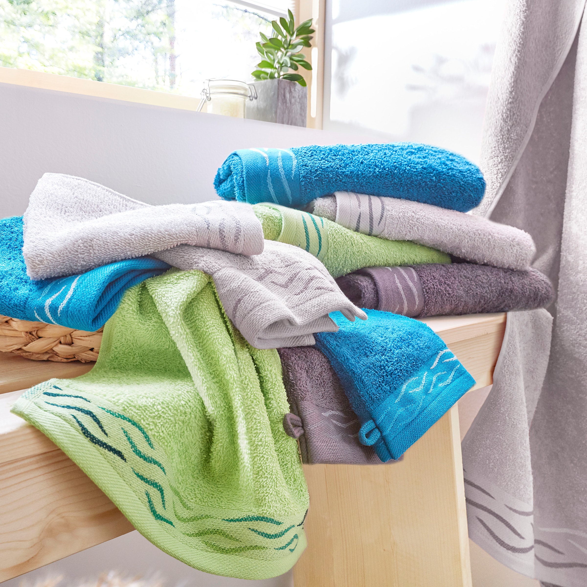 Dyckhoff Gästehandtücher »Wave« mit Jacquard-Bordüre