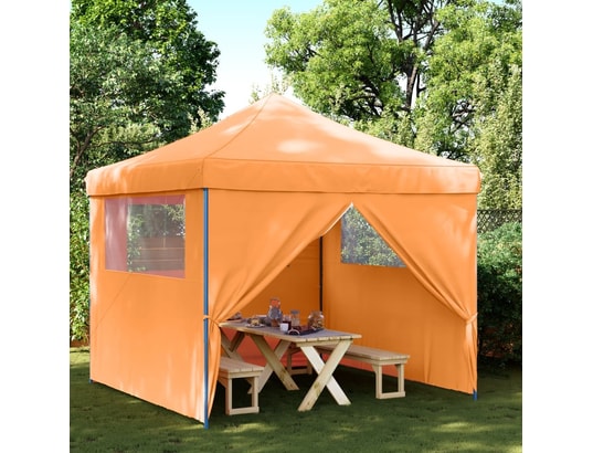 VIDAXL - Tente de réception pliable escamotable avec 4 parois latéral...