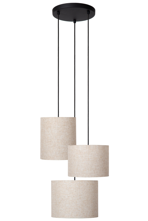Lucide Maya cluster 3 hanglamp rond beige