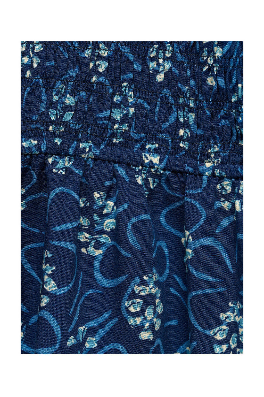 MANGO TEEN A-lijn jurk met all over print en ruches donkerblauw/blauw