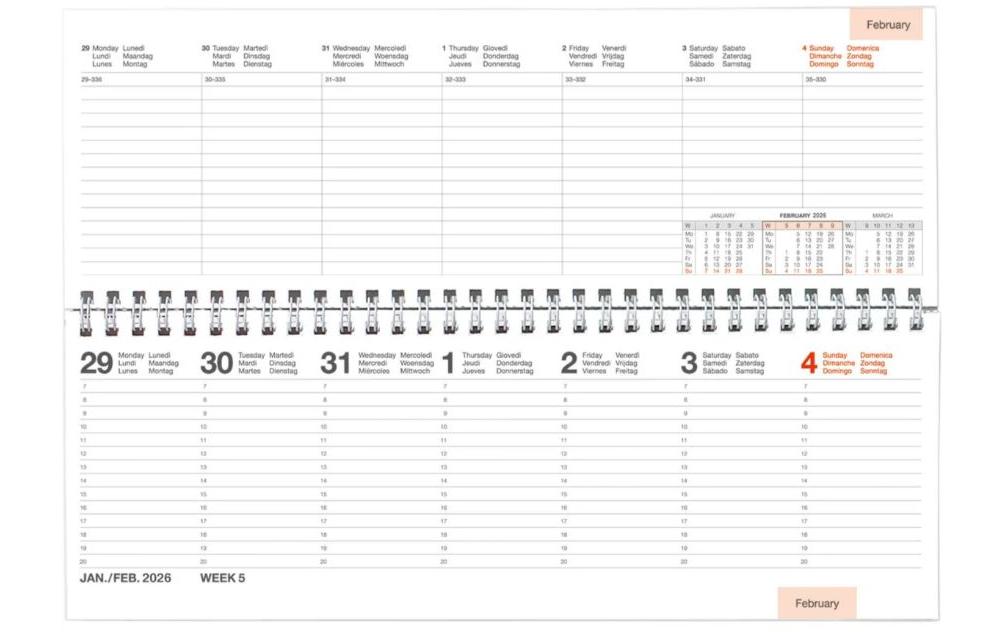 Tisch-Querkalender Septant 30.7 x 10.5 cm, 2026, BlauPultkalender