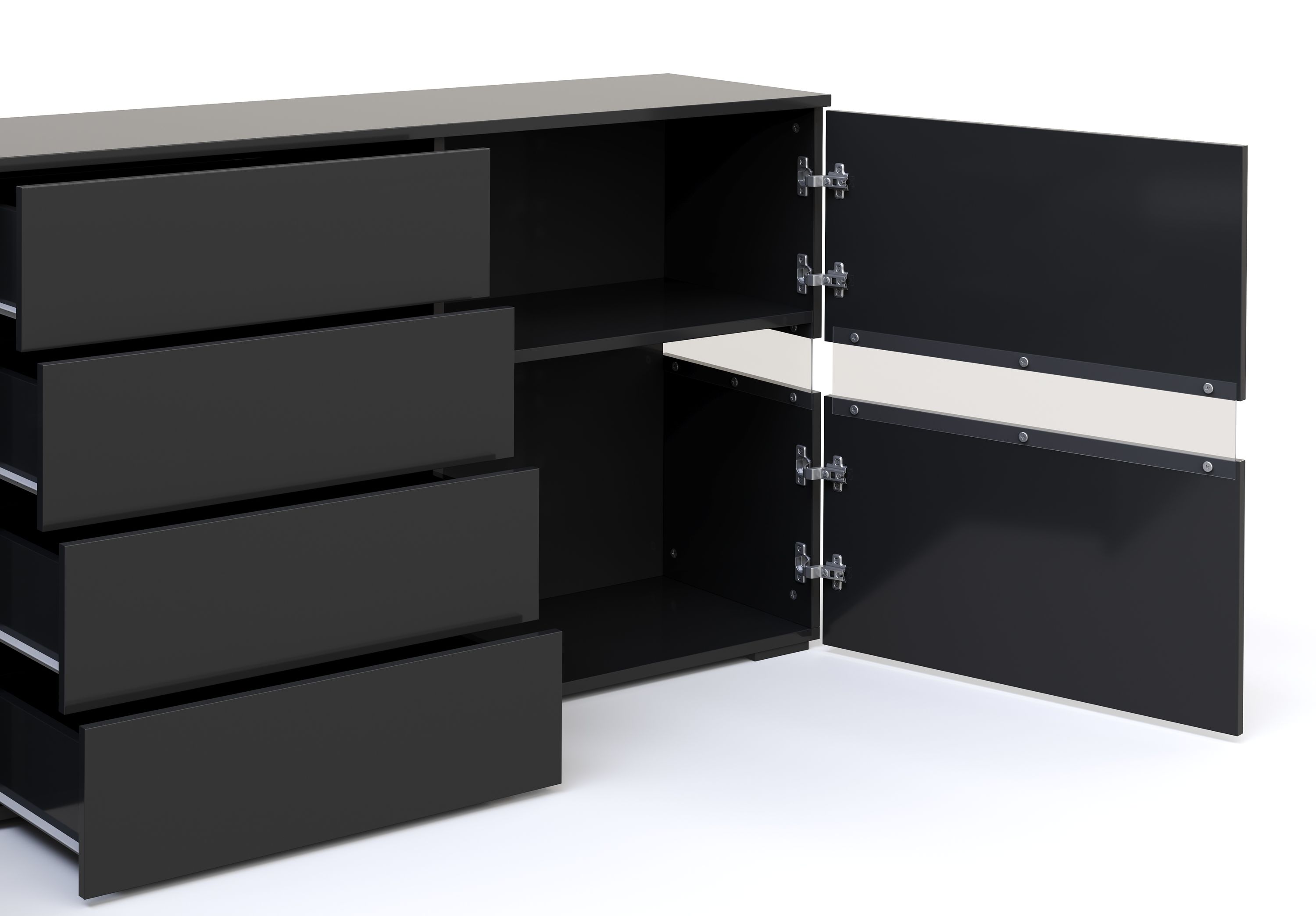 Sideboard LED TANA 177 x 72 cm schwarz