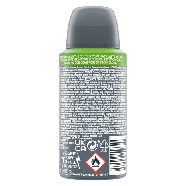 Dove Men+Care Advanced Clean Comfort Anti-Transpirant Deodorant Spray 75 ML
