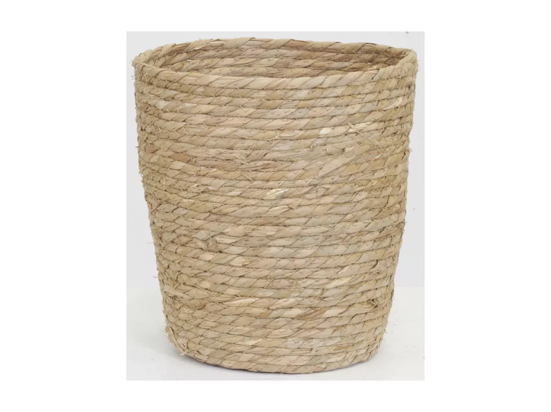Lot 2 coffres + 1 poubelle en jonc naturel