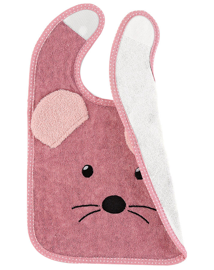 Plastik-Klettlätzchen MAUS MABEL in rosa