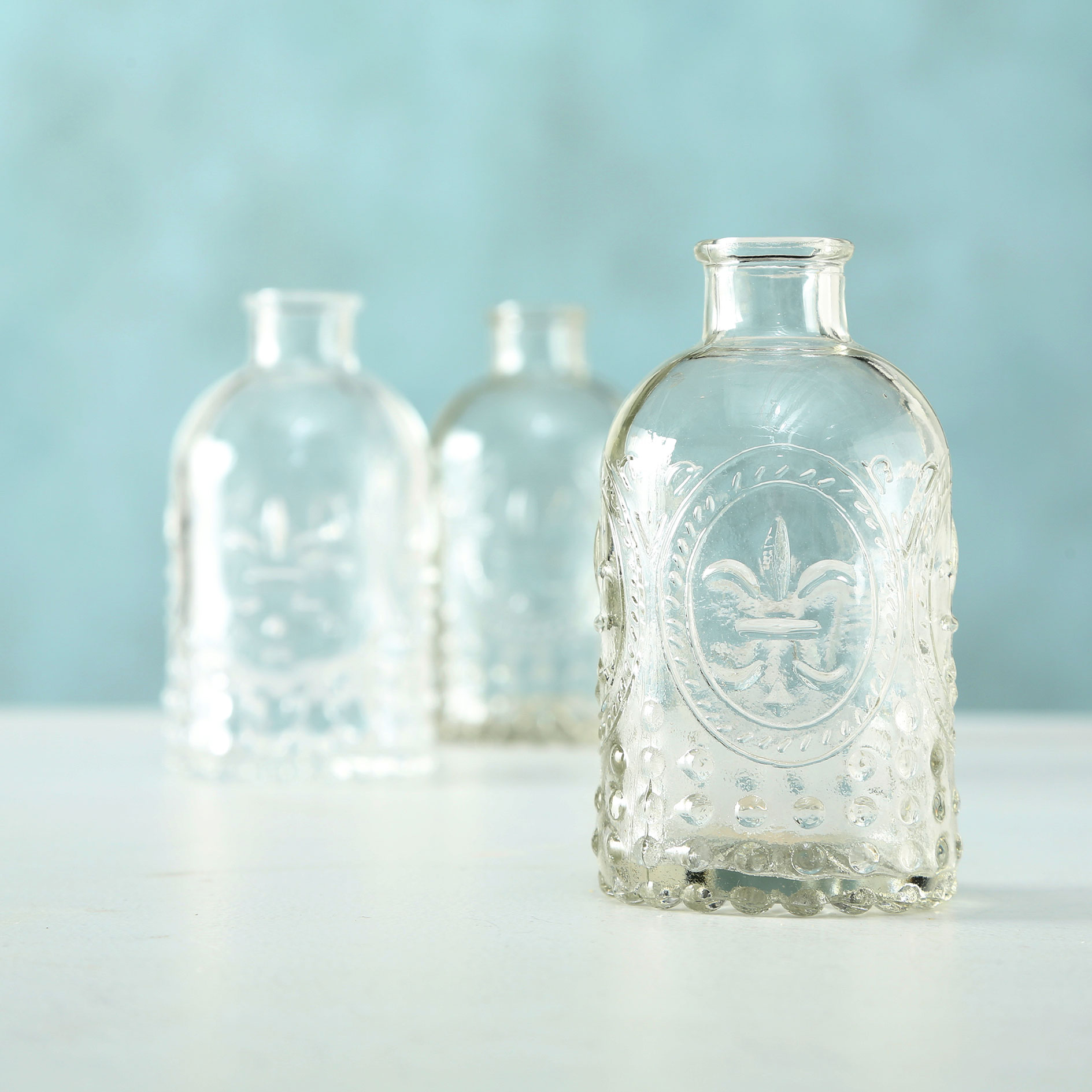 3-teiliges Set Vase - transparent - Glas
