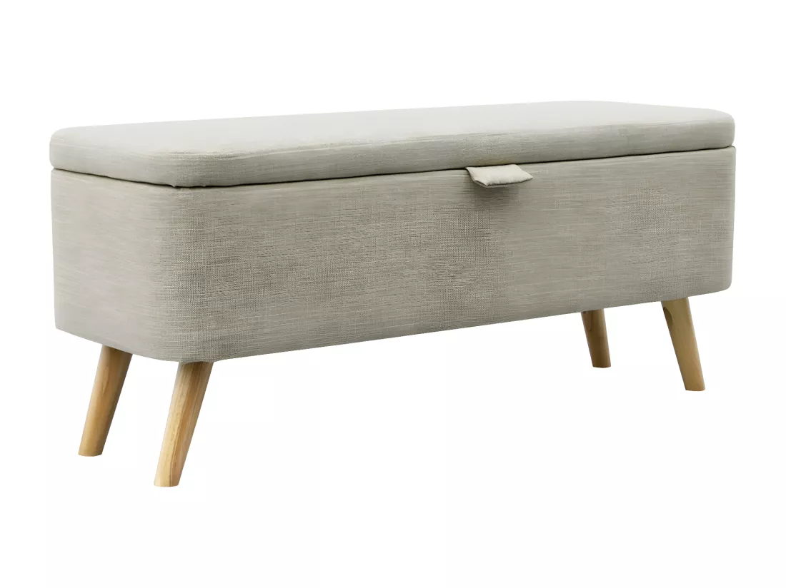 Bout de Lit avec Rangement en Tissu avec Pieds Bois - L101cm