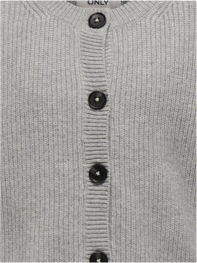 ONLY KOGKATIA LS SHORT O-NECK CARDIGAN K Grå