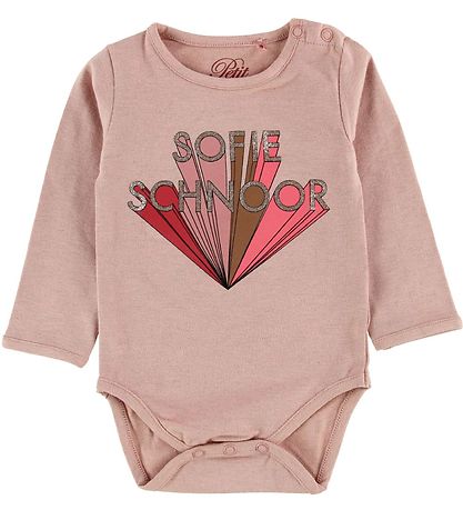 Petit by Sofie Schnoor Body L/æ - Dicte - Rosa Meliert m. Print