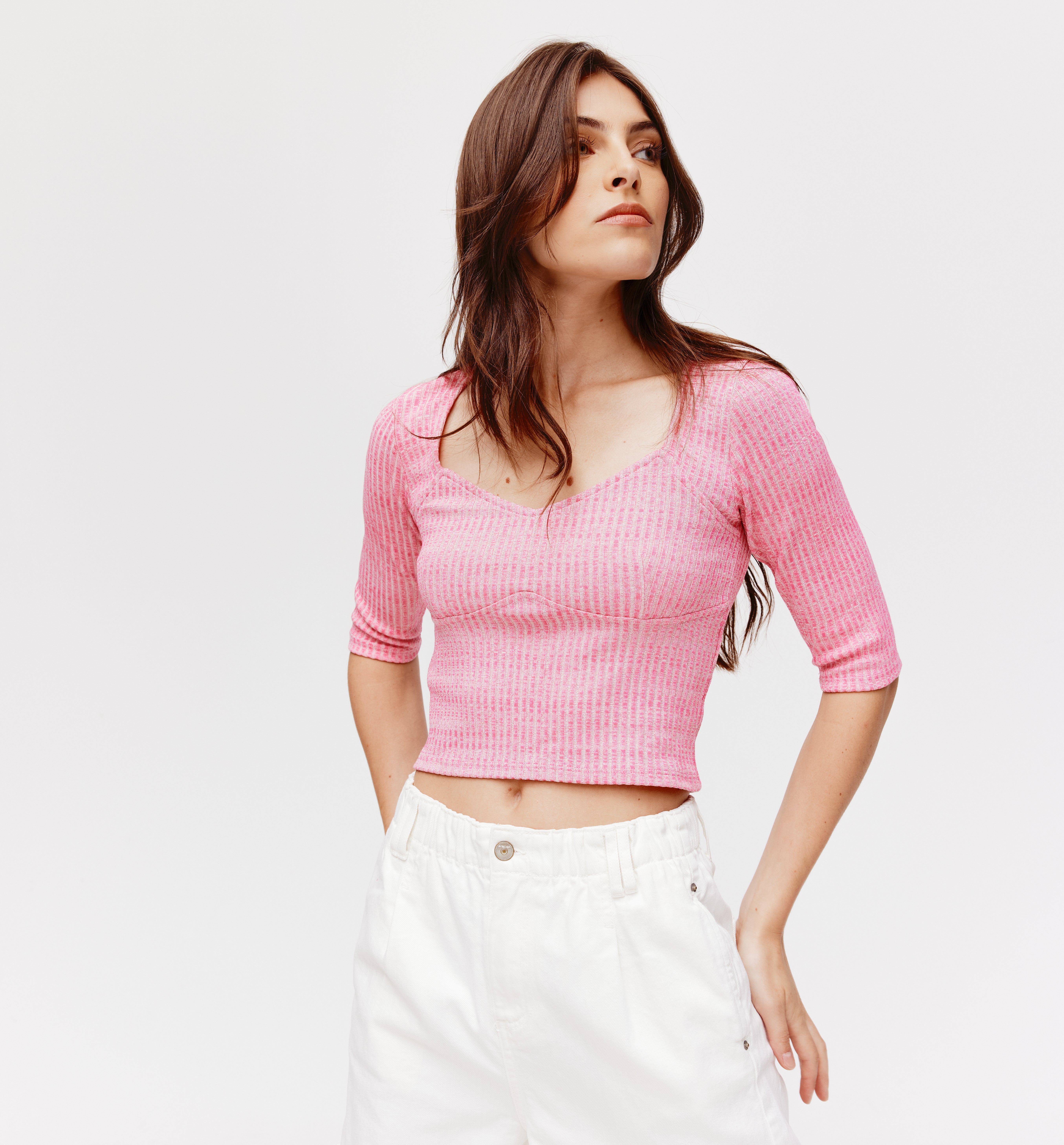T-shirt brassière Femme - Rose fluo