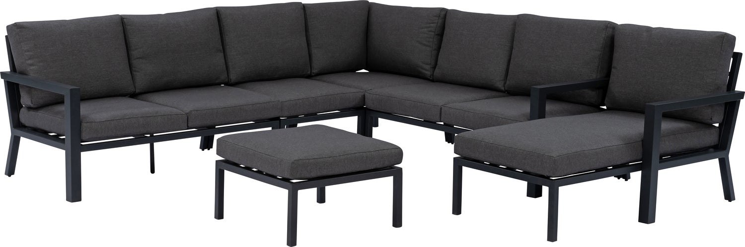 Intratuin loungebank hoekstuk Milo zwart