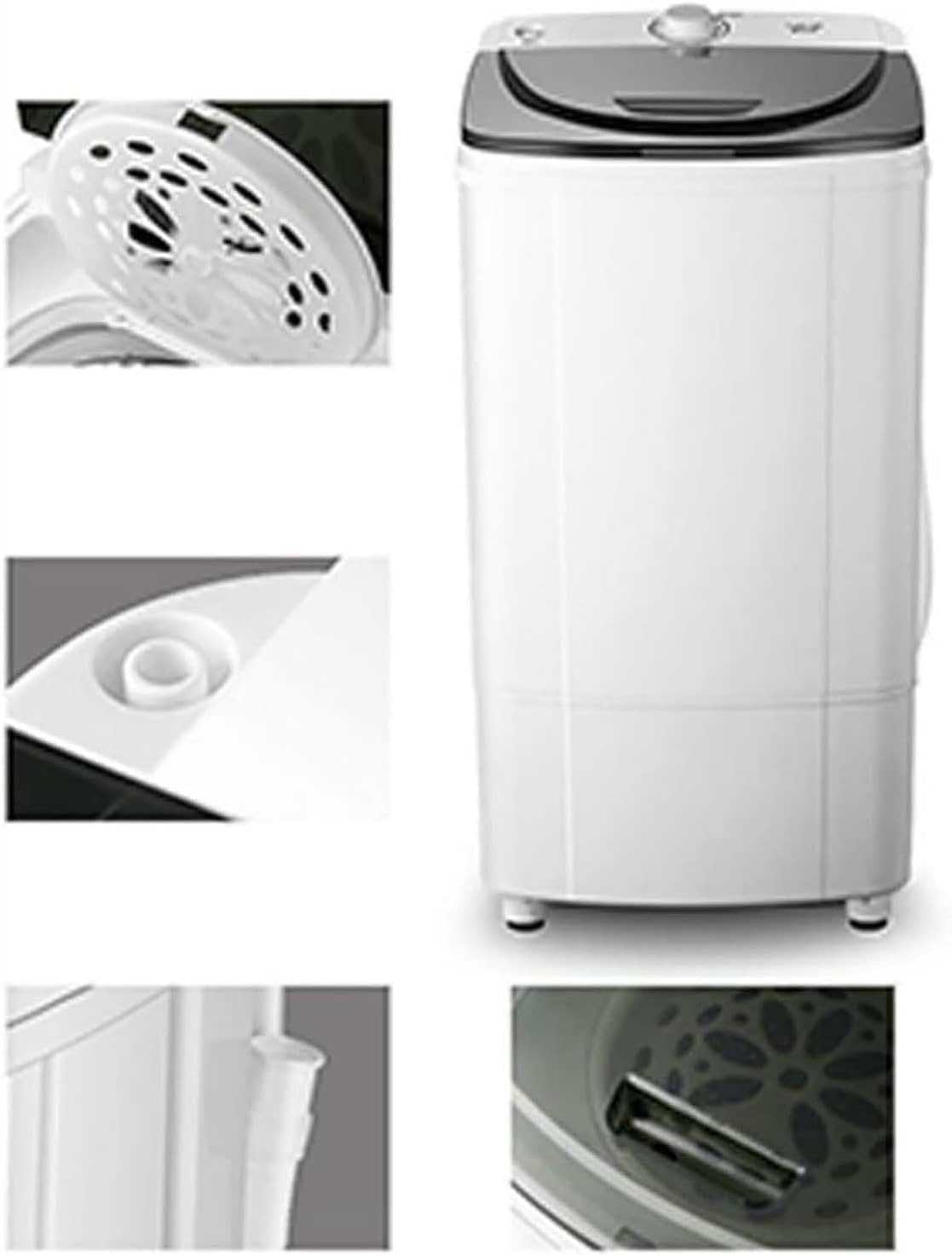 10-kg-Schleuder trockner, Energie- und energiesparende Schleuder, Qualitätsmotor + Blaulicht sterilisation + Edelstahl-Innenzylinder, Timer-Funktion, für Personen mit begrenzt(Color:Kunststofftrommel)