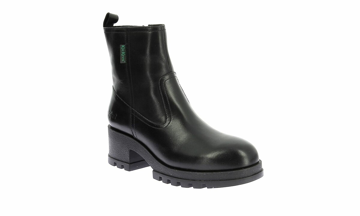 KICKERS<br>Botas de tornozelo de couro com salto Kick Bootela