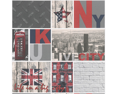 Papierbehang 95596-1 Jongens & Meisjes 2018 UK&NY beige
