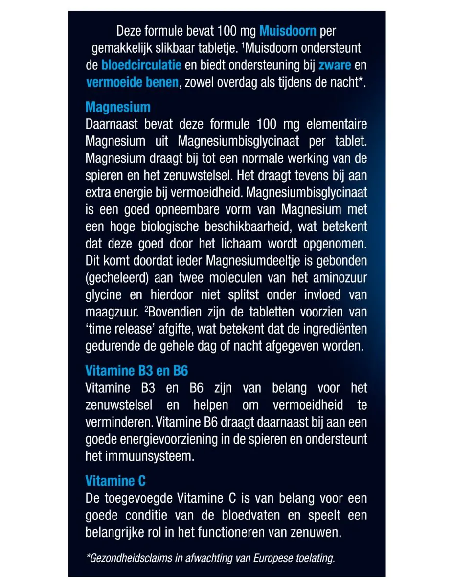 Magnesium Vermoeide, Zware Benen 30 tabletten