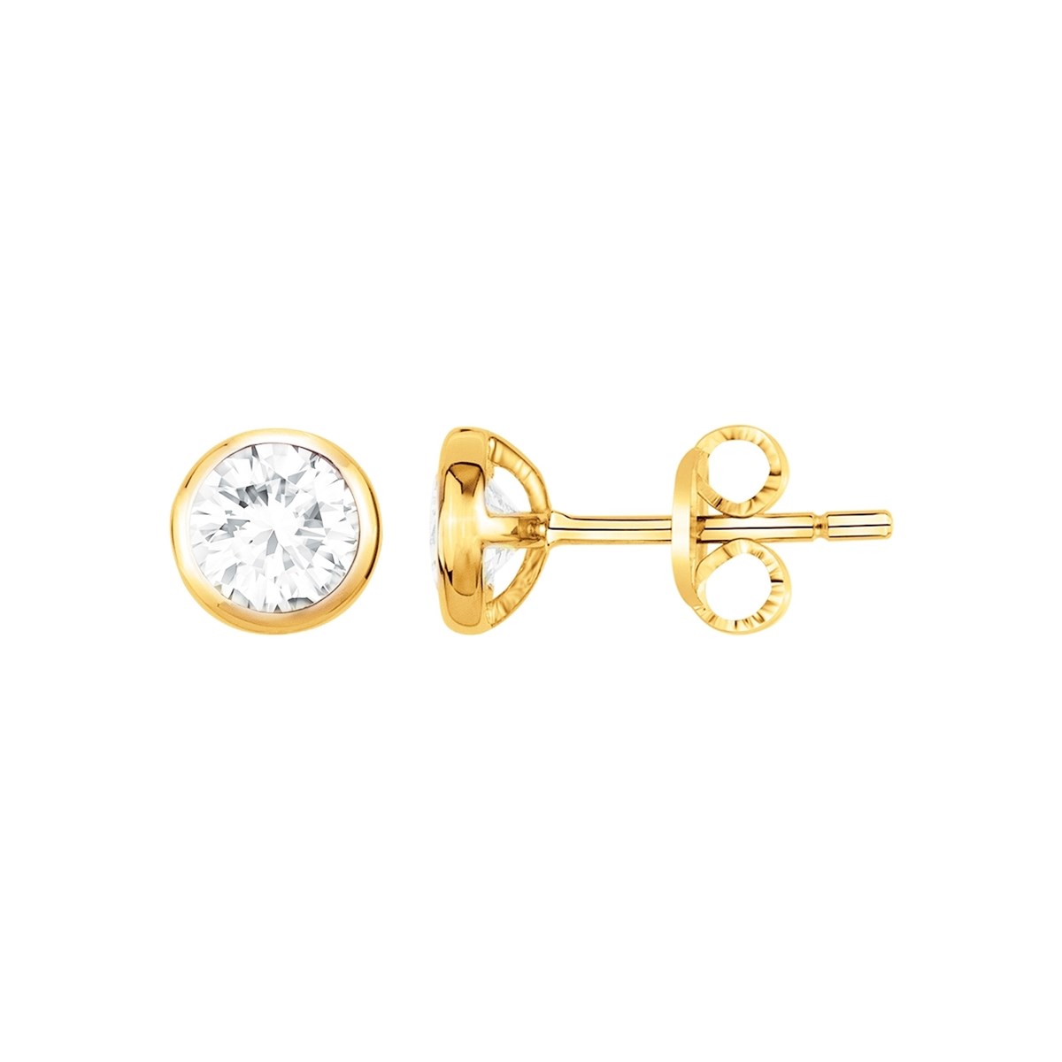 Boucles d'oreilles clous en Plaqué Or avec oxyde de zirconium blanc
