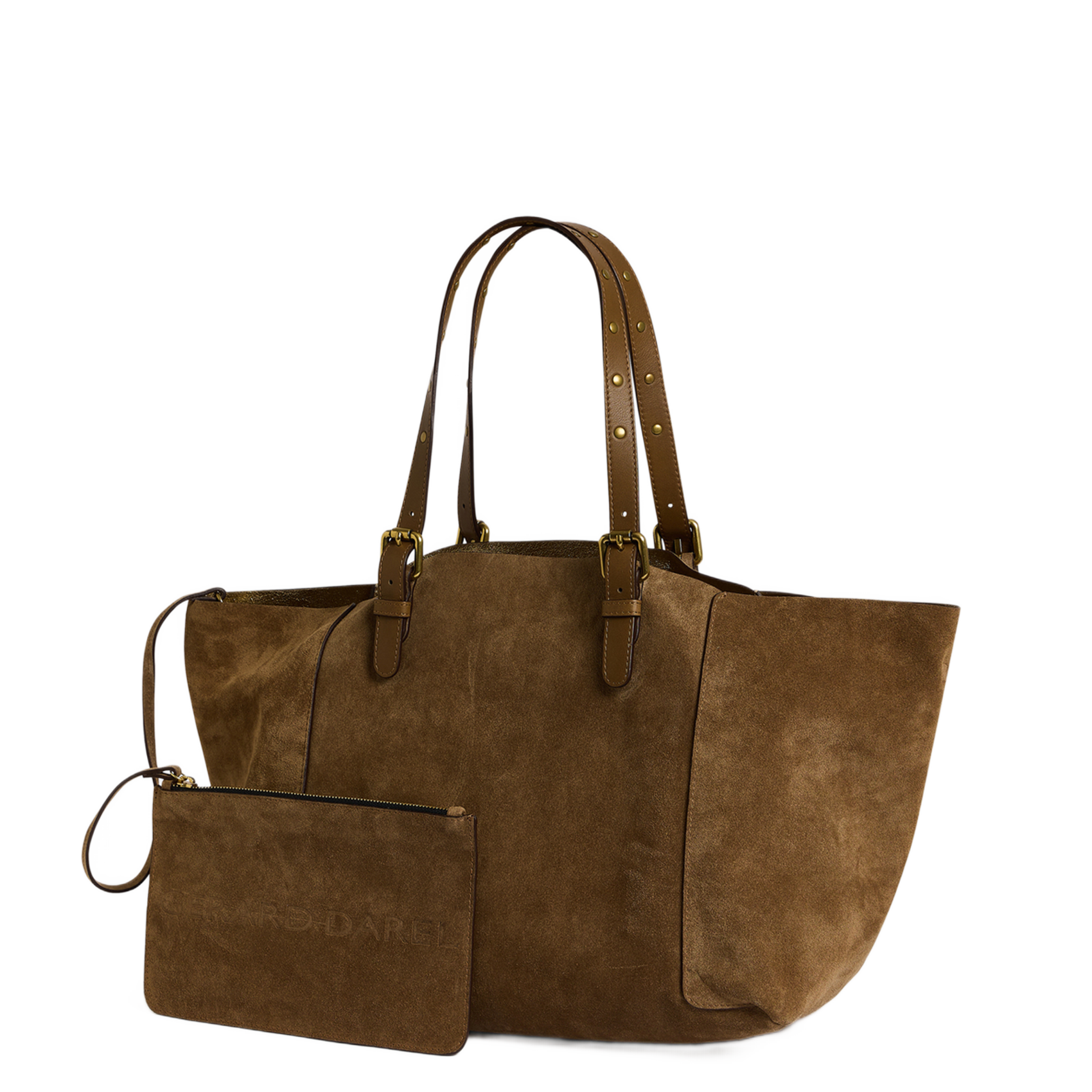 SIMPLE BAG - Cabas en cuir velours | Marron