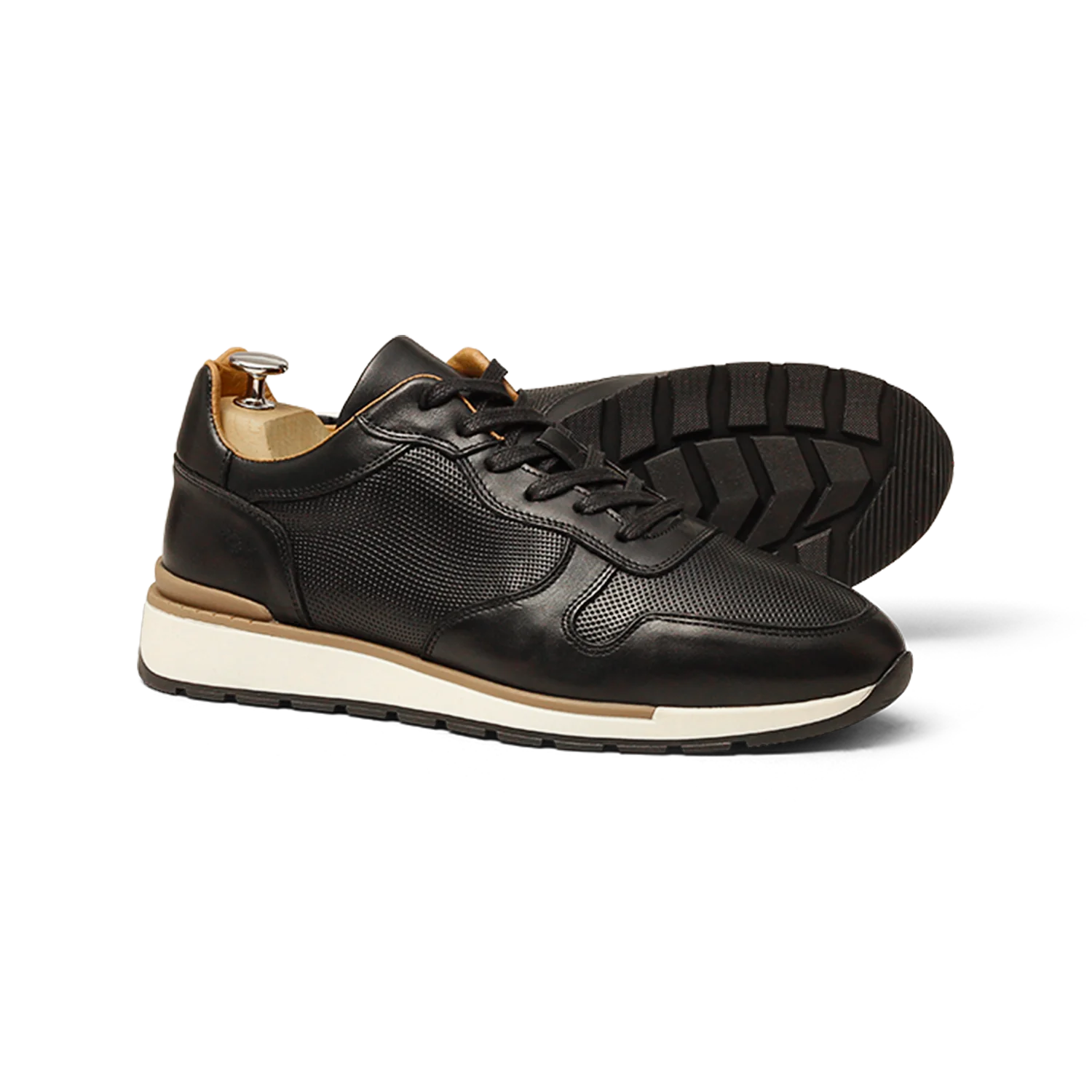 Jako-Sneakers / basket en cuir noir