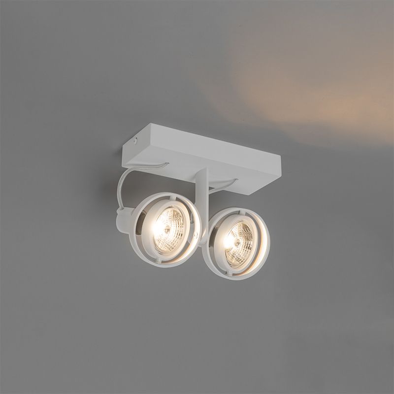 Moderne plafondspot wit 2-lichts GU10 70mm - Master