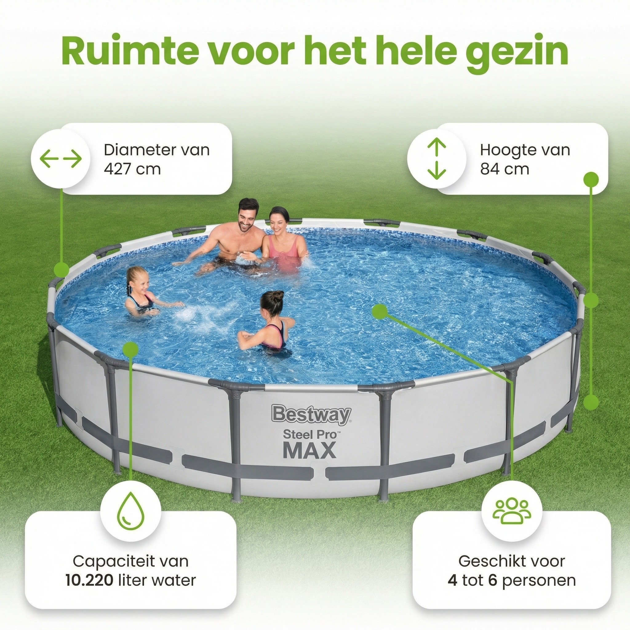 Bestway steel pro max 427x84cm zwembad – 3-delig