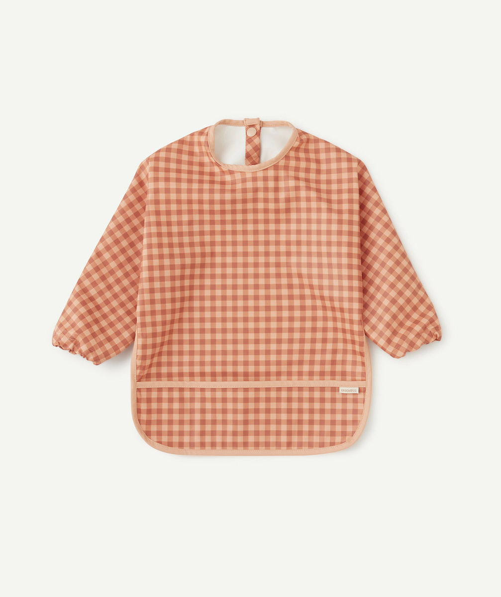 GRECH & CO.BAVOIR À MANCHES LONGUES EN FIBRES RECYCLÉES ET IMPRIMÉ À CARREAUX ROUGES