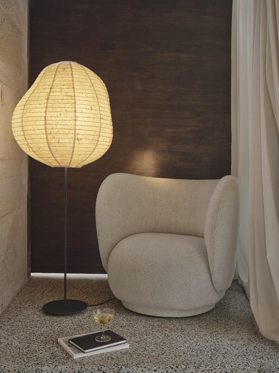 Ferm Living Kurbis vloerlamp Natural/Black