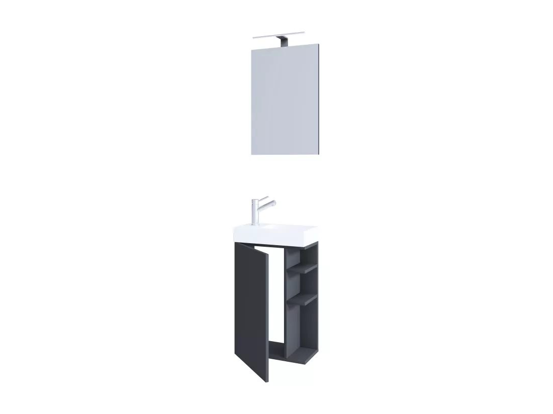 2-pièces lavabo meuble de salle de bains Lumia miroir