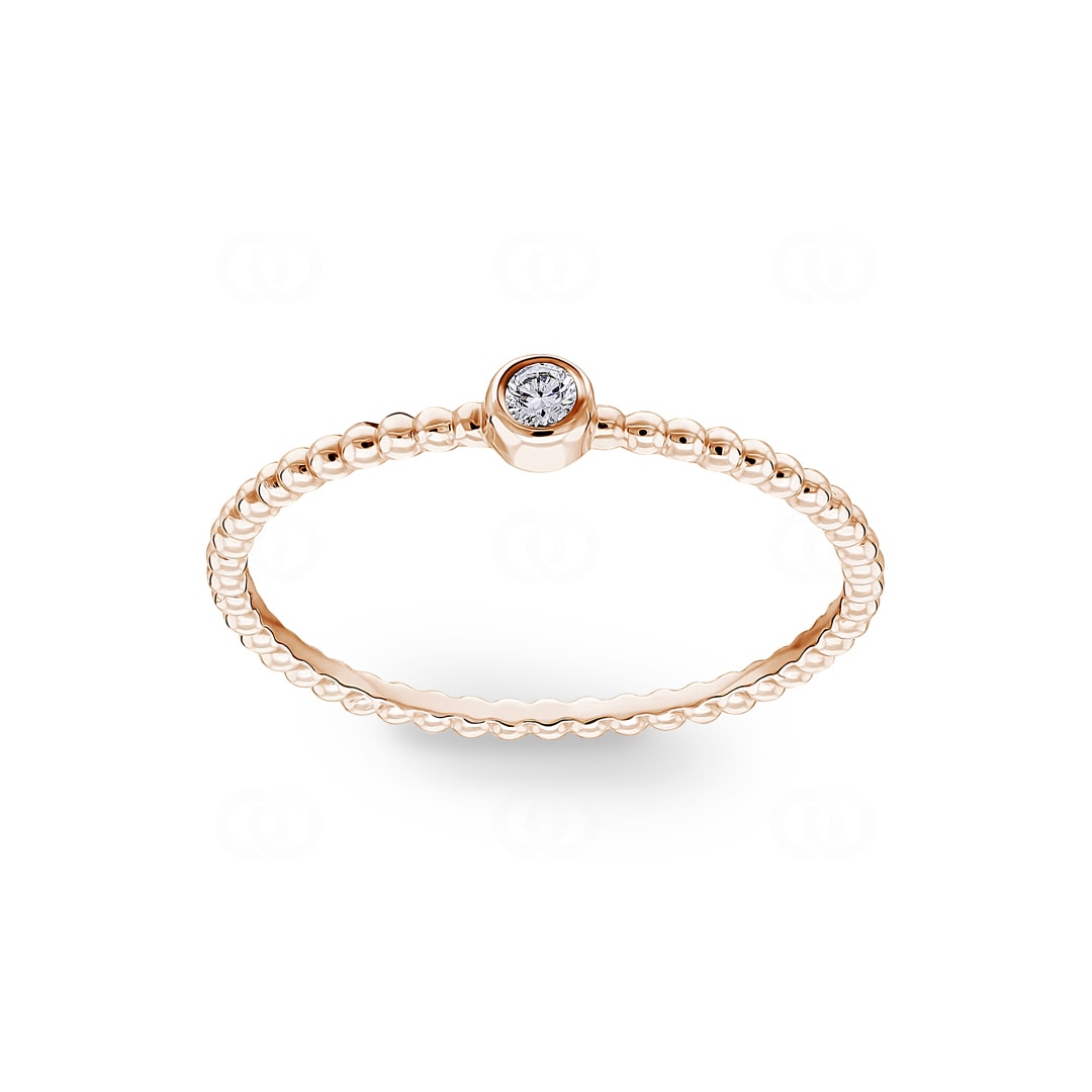 Damenring 750/18 K Roségold mit Diamant 0.03 ct H/si by CHRISTIAN