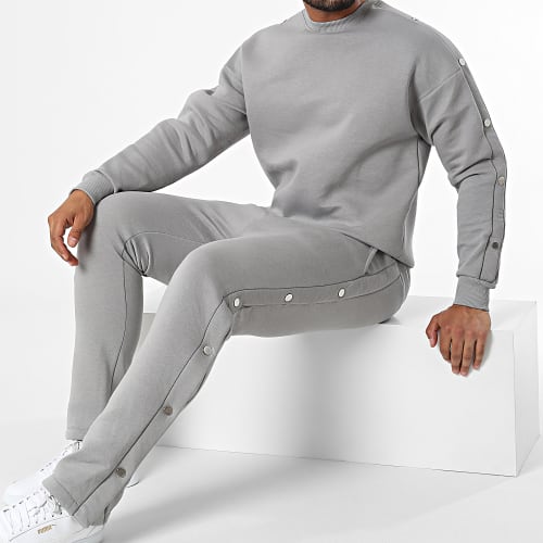 Ensemble Sweat Crewneck Et Pantalon Jogging LL716 Gris